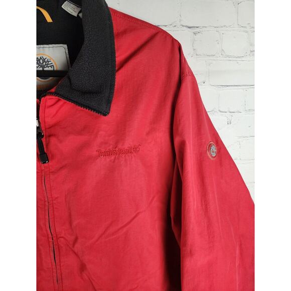 TIMBERLAND Jacket Mens XXL Red Dryvent Rain Coat Bomber Fleece Lined Insulated - Picture 3 of 6